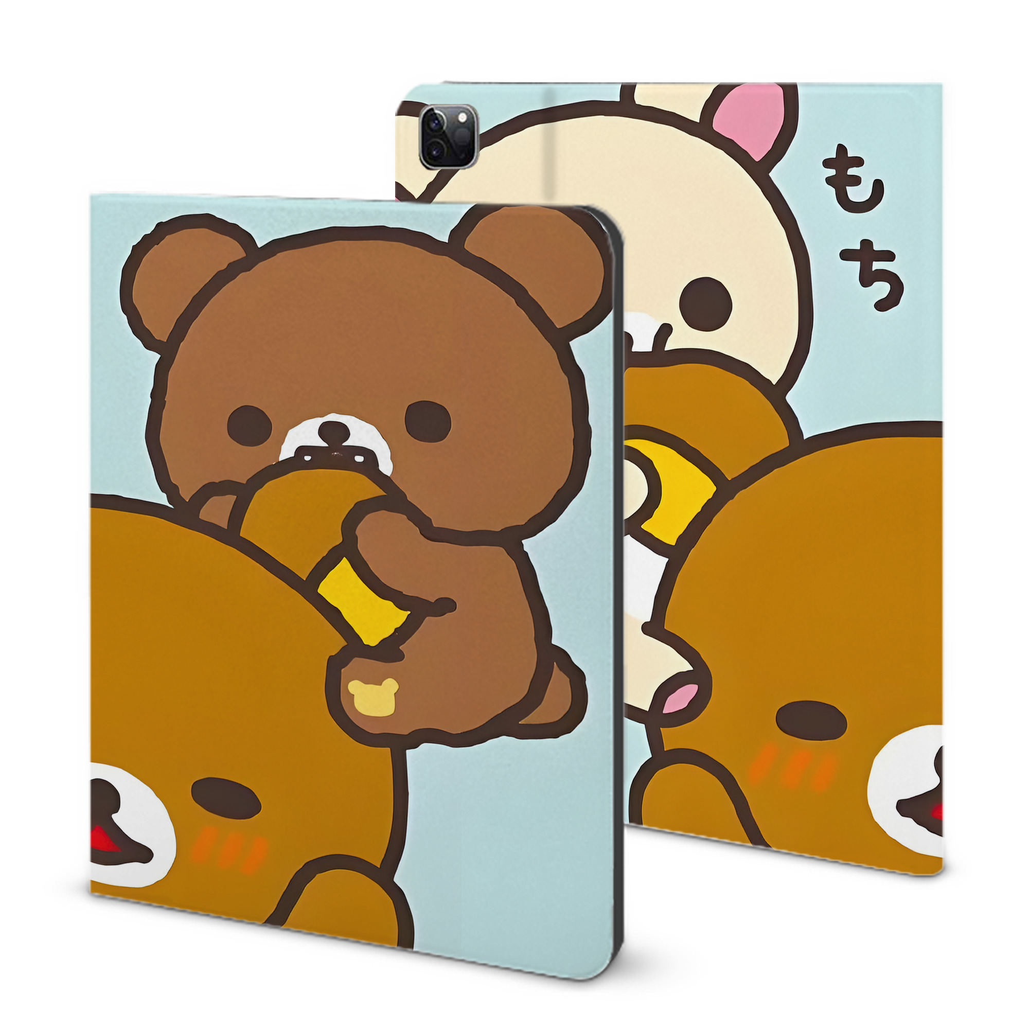 （画像用） リラックマ リラックマ キイロイトリ Rilakkuma Korilakkuma Kiiroitori IPad ケース ブック型 PUレザー TPU 耐衝撃 軽量 薄型 ペン収納なし 全面保護 IPad 各モデル対応